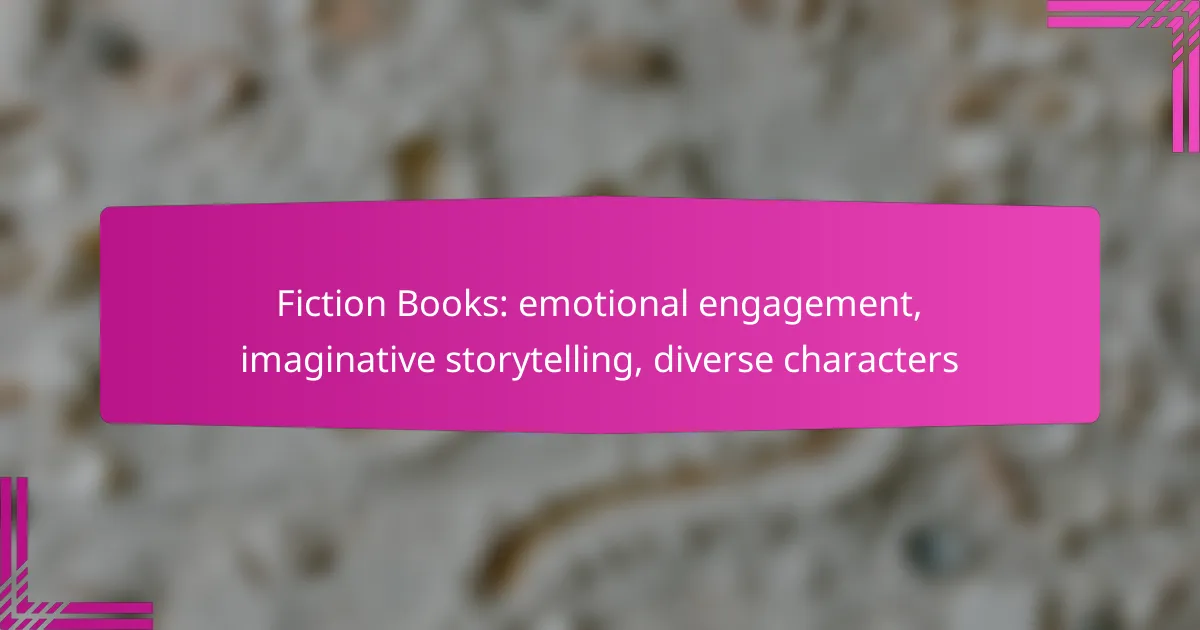 Fiction Books: emotional engagement, imaginative storytelling, diverse characters