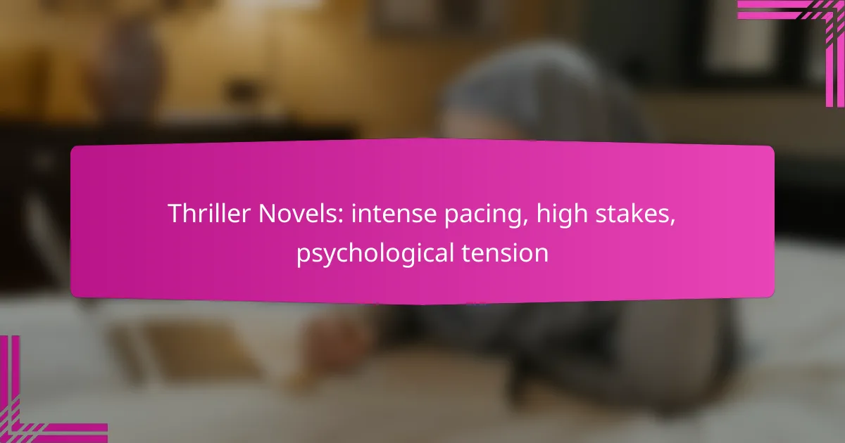 Thriller Novels: intense pacing, high stakes, psychological tension