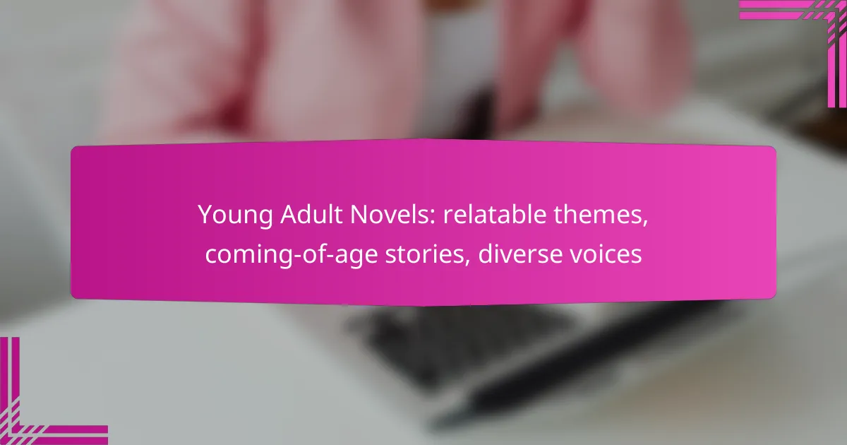 Young Adult Novels: relatable themes, coming-of-age stories, diverse voices