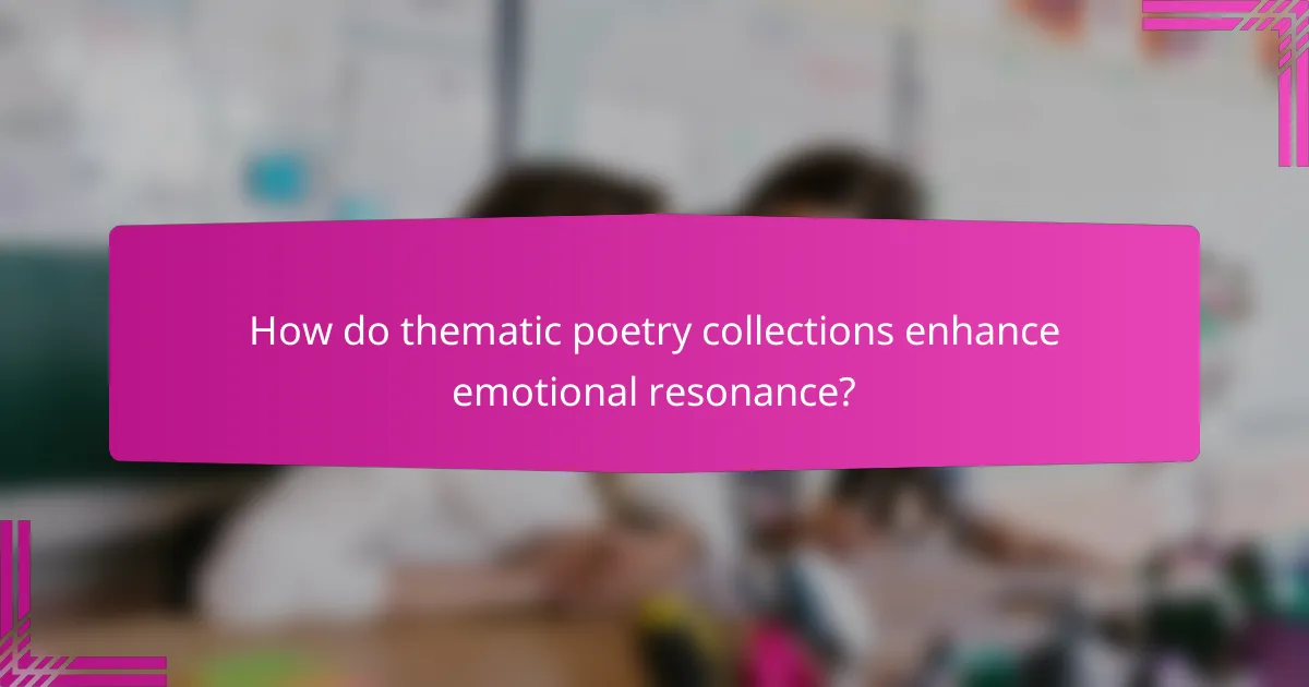 How do thematic poetry collections enhance emotional resonance?